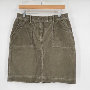 Jones‎ New York Army Green Straight Knee-Length Corduroy Skirt Women's 8